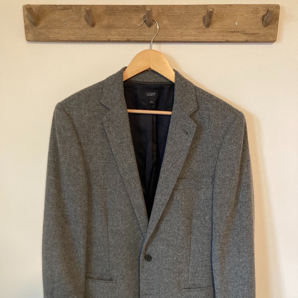 J. Crew Gray Tweed Jacket - Yorkshire Moon - 38R - 100% Wool